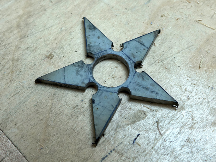 making a shuriken fidget spinner from steel and wood